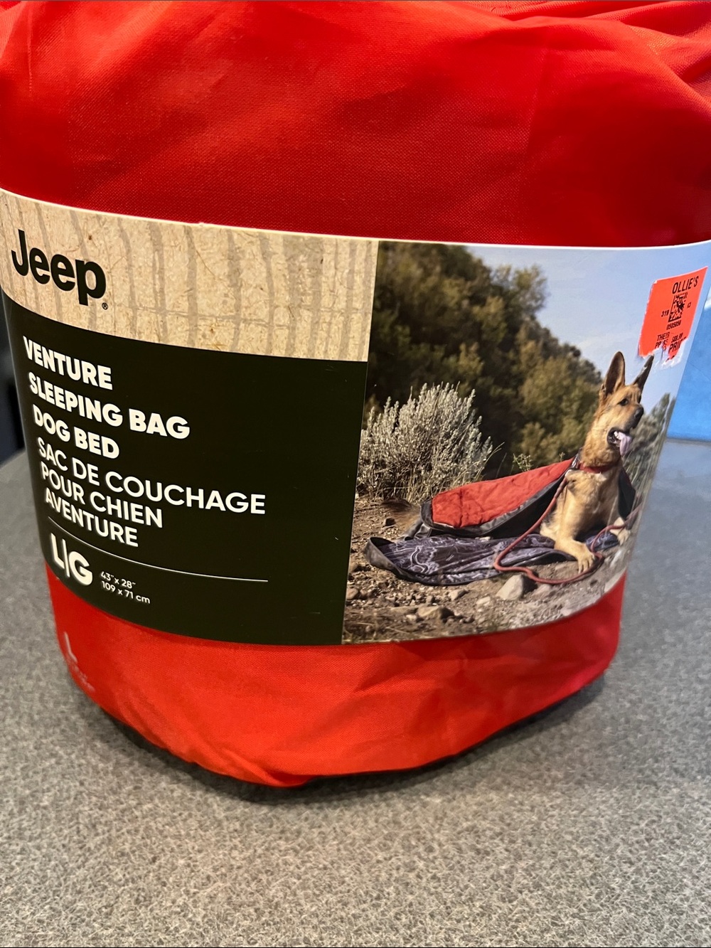 NWT Jeep Red Venture Sleeping Bag Style Dog Bed